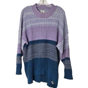 BDG Urban‎ Outfitters Striped Waffle Knit Sweater Purple Blue Oversized Size S